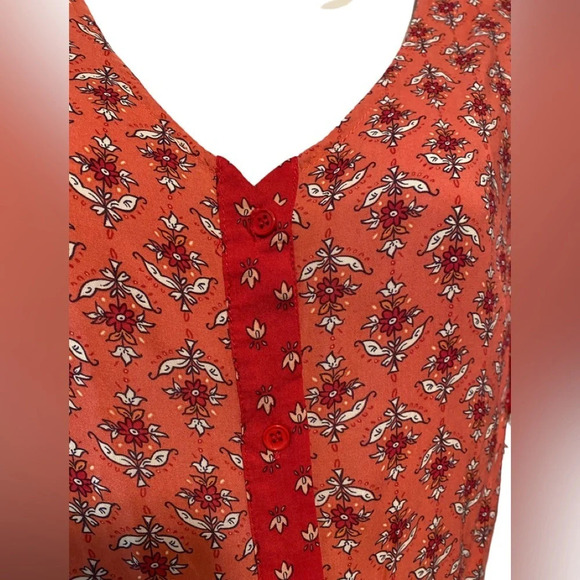 Go Fish Pink Red Floral Maxi Button Down Dress - Picture 5 of 12